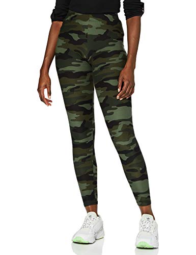 Urban Classics Ladies Camo Leggings, Mallas, Material Opaco - Pantalones Deportivos, Verde (Wood Camo), L