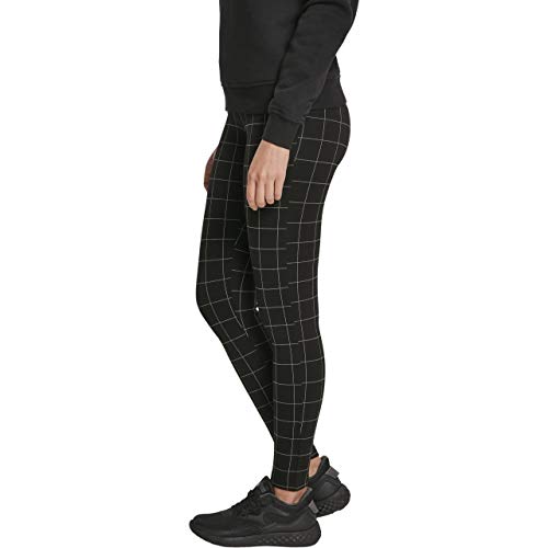 Urban Classics Ladies Check High Waist Leggings, Negro (Black/White 00826), 44 (Talla del Fabricante: X-Large) para Mujer