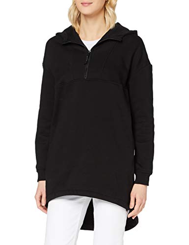 Urban Classics Ladies Long Oversized Pull Over Hoody Sudadera con Capucha, Negro, M para Mujer