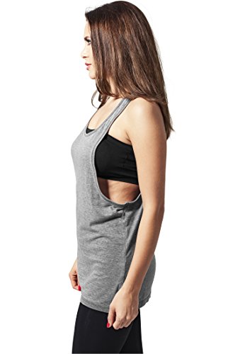 Urban Classics Ladies Loose Burnout Tanktop Camiseta de Deporte, Mujer, Gris Oscuro, M