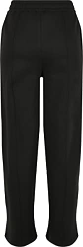 Urban Classics Ladies Straight Pin Tuck Sweat Pants Pantaln Deportivo, Negro, XXL para Mujer