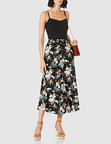 Urban Classics Ladies Viscose Midi Skirt Falda, Black Tropical, XL para Mujer