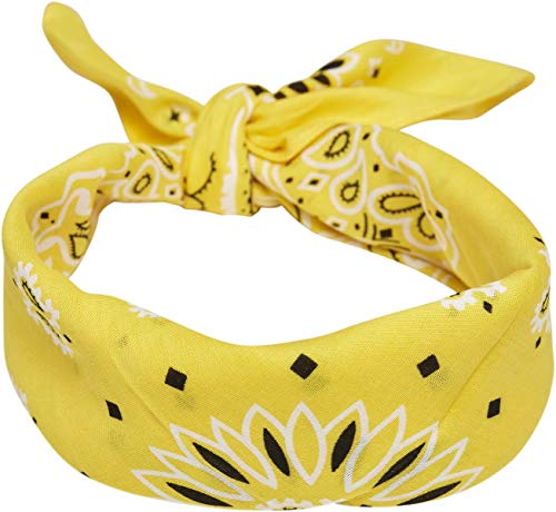 Urban Classics Multicolor Bandana 3-Pack, Negro, Amarillo y Blanco, Talla única (Pack de 3) Unisex Adulto