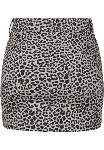 Urban Classics Rock Ladies All-Over-Print Twill Mini Skirt Falda, Gris (Grey Leo 02064), Medium para Mujer