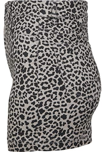 Urban Classics Rock Ladies All-Over-Print Twill Mini Skirt Falda, Gris (Grey Leo 02064), Medium para Mujer