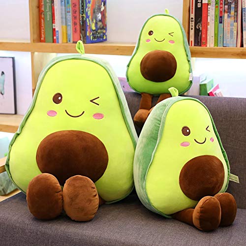 URFEDA Juguete de peluche Lindo muñeco de peluche suave de aguacate 3D Almohada de felpa,Decoración de los regalos de cumpleaños del cojín del sofá de la almohada de la fruta de la historieta los 30cm