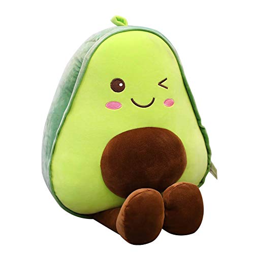 URFEDA Juguete de peluche Lindo muñeco de peluche suave de aguacate 3D Almohada de felpa,Decoración de los regalos de cumpleaños del cojín del sofá de la almohada de la fruta de la historieta los 30cm