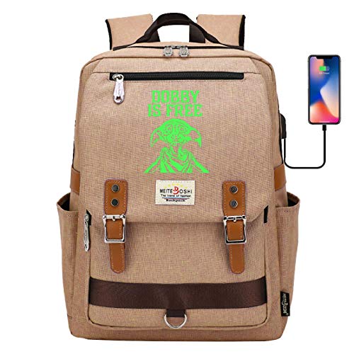 Útiles Escolares para niños Mochilas Escolares, Mochilas para niños y niñas Impresas con Patrones de Harry Potter, Mochilas Escolares de Viaje (Logotipo n. ° G) Caqui