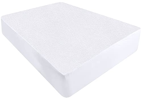 Utopia Bedding Impermeable Protector De Colchón 135 x 190 cm, Premium Funda De Colchón De Rizo 200 gsm, Transpirable, Elástico En Todo El Contorno