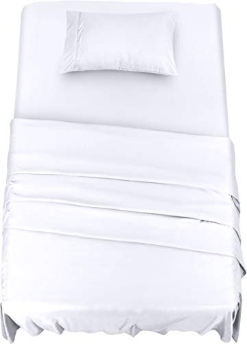 Utopia Bedding Juego De Sabanas 90x190 - Blanco - Microfibra Cepillada - Sábanas y Fundas de Almohada (Cama 90)