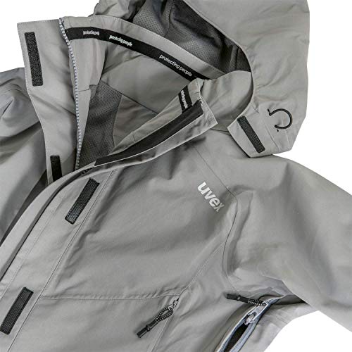 Uvex ADA 17497 Chaqueta de Viento - Chaqueta de Lluvia para Mujer con Capucha - Gris - XXL