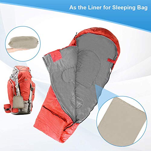 V VILISUN Saco de Dormir Forro Saco de Dormir Ligero Portátil A Prueba de Suciedad Sábana de Camping Ligera y Compacta Ideal para Albergues Juveniles Camping Actividades al Aire Libre, etc.