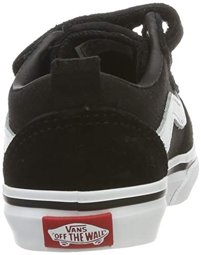 Vans Ward V-Velcro Suede, Zapatillas Unisex niños, Black/White Iju, 24 EU