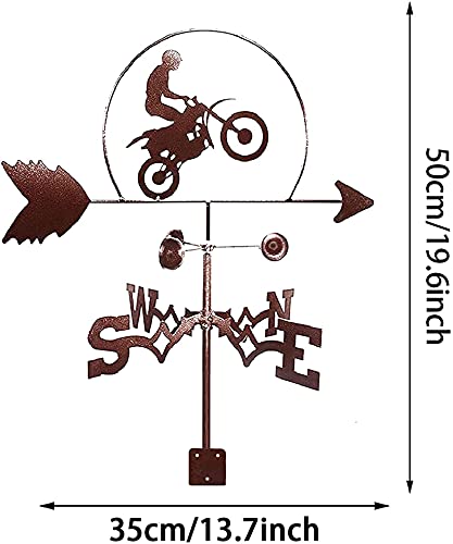 Veletas de bicicleta de montaña, silueta de veleta, herramientas de medición, esculturas creativas de motocicleta, veleta con revestimiento antioxidante, duradero para soporte al aire libre,