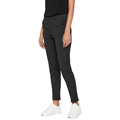 Vero Moda Vmmaya Mr Loose Solid Pant Noos Pantalones, Gris (Dark Grey Melange), 42W / 32L para Mujer