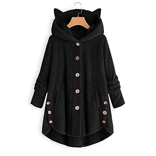 Vestidos Invierno Mujer Baratos Ropa de Polar Sudadera Suelto Con Orejas de Gato Jerseis Mujer de Caliente Sueter Mujer Manga Larga Talla Grande Rebeca Vino Negro Café Rosa Cárdigans S-5XL