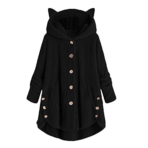 Vestidos Invierno Mujer Baratos Ropa de Polar Sudadera Suelto Con Orejas de Gato Jerseis Mujer de Caliente Sueter Mujer Manga Larga Talla Grande Rebeca Vino Negro Café Rosa Cárdigans S-5XL