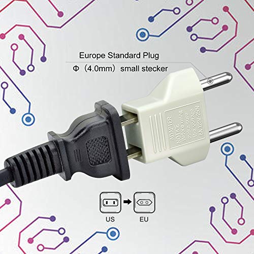 VGUARD Adaptador de EE. UU. a EU, Adaptador Enchufe Americano a Europeo, [6 Unidades] 2 Pines CN China EE. UU. Estados Unidos a 2 Pines EU Francia, Alemania, España, Egipto y más - Blanco