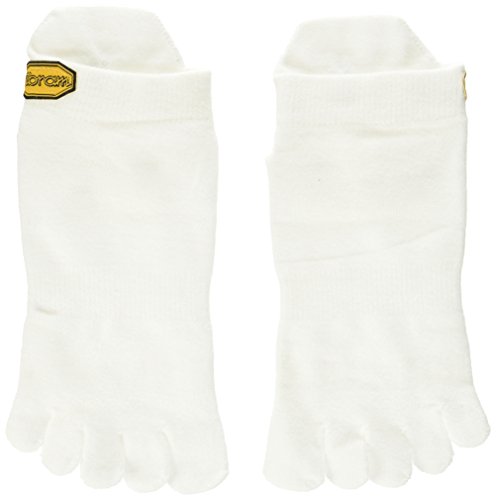 Vibram Five Fingers Athletic No Show Calcetín, Unisex Adulto, Blanco, Large