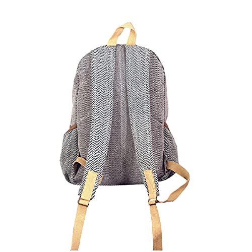 Vibranic Hemp Laptop Mochila Todo Natural Hecho a Mano Multi Bolsillo - Amarillo Verde sombra