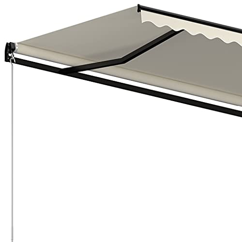 vidaXL Toldo Retráctil Automático Plegable Manivela Ventana Sombrilla Jardín Terraza Balcón Exterior Ajustable Impermeable Crema 350x250 cm