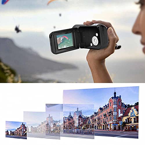 Videocámara, 16X HD1080 * 720 2 Pulgadas TFT LCD Sceen Cámara de Video Digital La videocámara admite fotografía y Video para Ciclismo, Escalada y Carrera cumpleaños(Negro)