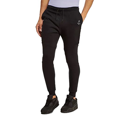 VIENTO After Ride Pantalones Jogger para Hombre (Negro, XL)