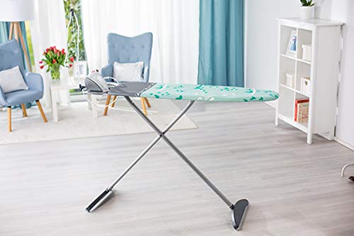 Vileda Park & Go - Tabla de planchar grande, altura regulable 75 - 96 cm, incluye funda con zona extra resistente para colocar planchas, medidas: 120 x 38cm, color verde y gris