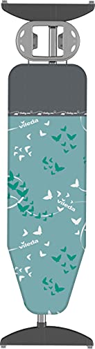 Vileda Park & Go - Tabla de planchar grande, altura regulable 75 - 96 cm, incluye funda con zona extra resistente para colocar planchas, medidas: 120 x 38cm, color verde y gris