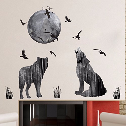 Vinilo Adhesivo Siluetas Grises Lobo y Osos para Decoracion caravanas, autocaravanas, Camiones, Coches, Furgonetas, escaparates, Habitaciones. 70 x 85 cm de CHPYHOME