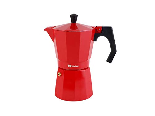 VITRINOR Cafetera, Rojo, 12 Tazas, Praga