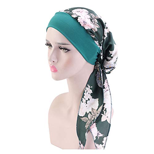 Vobozeany Mujer Sombrero Quimioterapia Turbante Cancer Pañuelo para la Cabeza de Seda Elástica Gorro Beanie Diadema Bandana para Noche Pèrdida de Pelo Cabello