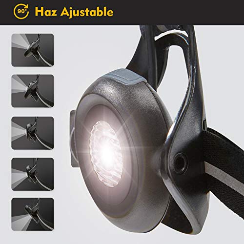 Volcano Eye Luz para Correr Running Lámpara de Pecho con Haz Ajustable de 500 Lúmenes Frontal LED de Seguridad Trasera Recargable USB Impermeable para Ciclismo Carrera Caza Acampada Montañismo