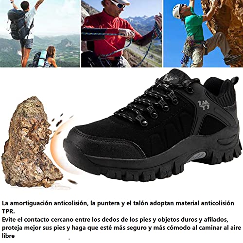 VTASQ Zapatillas Senderismo Hombre Impermeables Zapatillas Trekking Mujer al Aire Libre Botas Montaña Antideslizante Calzado Senderismo Negro 39