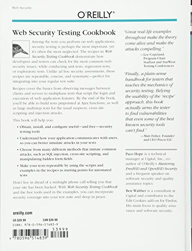 Web Security Testing Cookbook: Systematic Techniques to Find Problems Fast