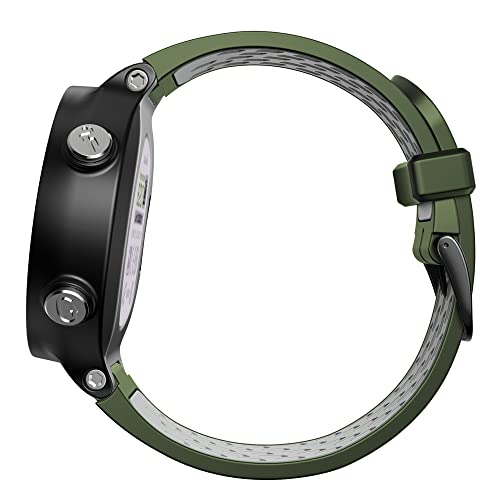 WIIKAI Compatible con Garmin Approach S6/Forerunner 735XT/630/620/235/220 Correas para Relojes, Correa de Pulsera de Reemplazo.(Verde Militar + Gris)