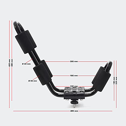 WilTec 2X Soportes Techo para Kayaks lanchas canoas Portakayaks baca Coche con 2correas Espuma protección