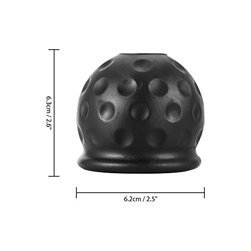 Winbang Cubierta de Bola de Barra de Remolque, Tapa Enganche de Remolque Receptor 50 mm Remolque Cubierta de Bola de Goma Negra Cubierta (2 Pcs)