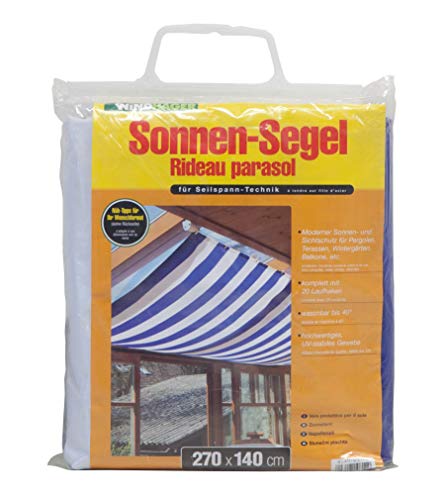 Windhager Toldo para Estructura corredera, Azul/Blanco, 270 x 140 cm