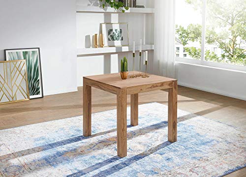 Wohnling wl1.441 Diseño Comedor Cuadrado Acacia Madera Maciza, 80 x 80 cm