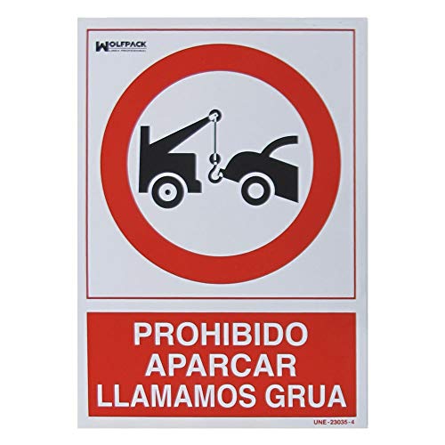 Wolfpack 15050560 Cartel Prohibido Aparcar Llamamos Grúa, 30 x 21 cm