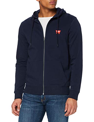 Wrangler Sign Off Zip Suéter, Azul (Navy 114), S para Hombre