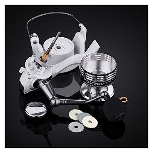 XKSO-QPTY Carretes de Pesca 13 + 1BB Reel de Pesca CNC Rocker Brazo Spinning Reel Blanco Color Carpa Alimentador de Pesca Pesca (Spool Capacity : 6000 Series)