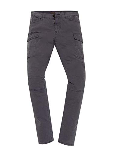 Yazubi Pantalones Cargo de Los Hombre Slim Militar Algodón Jayden Chino Carga Bolsillos Caqui, Gris (Nino Iron 193908), W28/L30