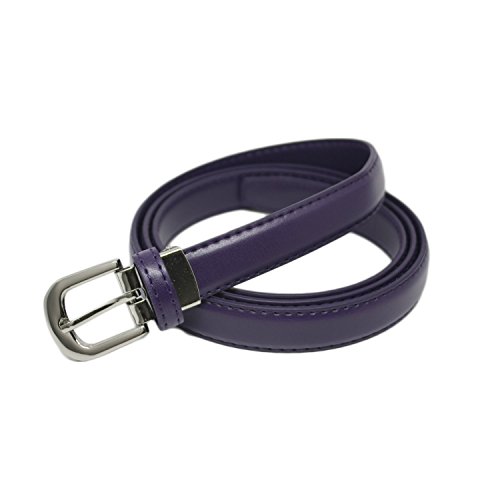 YEHMAN - Cinturón de mujer clásico fino de 2 cm de corteza de piel de vacuno ajustable de 120 cm morado 120