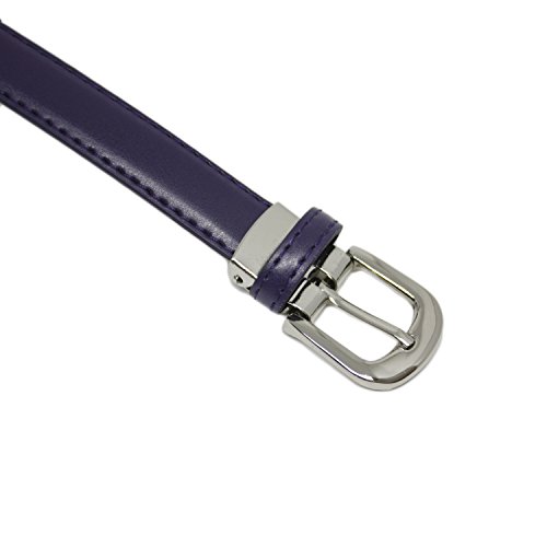 YEHMAN - Cinturón de mujer clásico fino de 2 cm de corteza de piel de vacuno ajustable de 120 cm morado 120