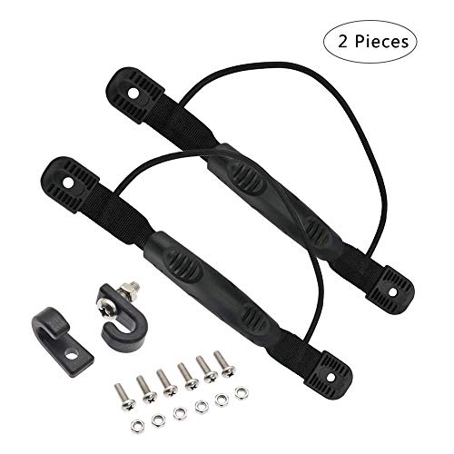 Yhuasia Kayak Manija de Transporte, 2 Piezas Mango de Canoa para Kayak, Asas para Kayak, Asas para Canoa, Asas Transporte Canoa, para Canoa Kayak Barco Pesca Vela Equipaje Accesorios (Negro)