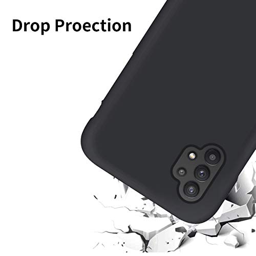 YiKaDa - Funda Compatible con Samsung Galaxy A32 5G (NO para 4G) + [2 Unidades] Cristal Templado Protector de Pantalla, Cáscara Suave de Silicona TPU Líquida - Negro