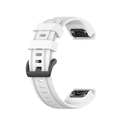 Yikamosi Compatible con Garmin Fenix 6S Correa,liberación rápida Silicona Suave Cierre de Acero Inoxidable Correas de Repuesto para Garmin Garmin Fenix 6S/Fenix 5S/Fenix 5S Plus,Negro+Blanco