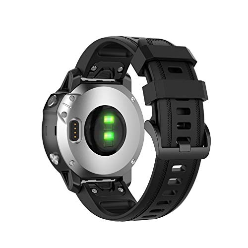 Yikamosi Compatible con Garmin Fenix 6S Correa,liberación rápida Silicona Suave Cierre de Acero Inoxidable Correas de Repuesto para Garmin Garmin Fenix 6S/Fenix 5S/Fenix 5S Plus,Negro+Blanco